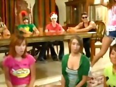 College girls suck cock at a teen sex party 