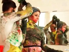 Celine decides to go into all-out bitch mode and start painting her subject up a bit more than she had intended, and when enough is enough lussy fights back, starting ...