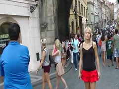 Wild public sex with horny blonde girl