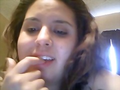 Chubby latina hairy pussy masturbating on webcam